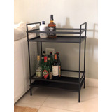 Mueble Bar Carrito - Hierro - Modelo Merlot - Diseño