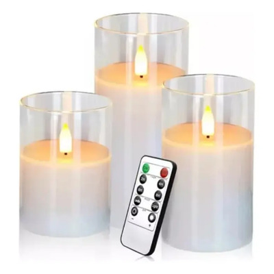 Ll Veladoras Electricas Recargables, Juego De 3 Veladora .