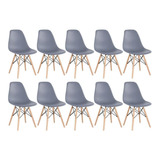 10 Cadeiras Charles Eames Wood Cozinha Eiffel Dsw Cores Cor Da Estrutura Da Cadeira Cinza-escuro