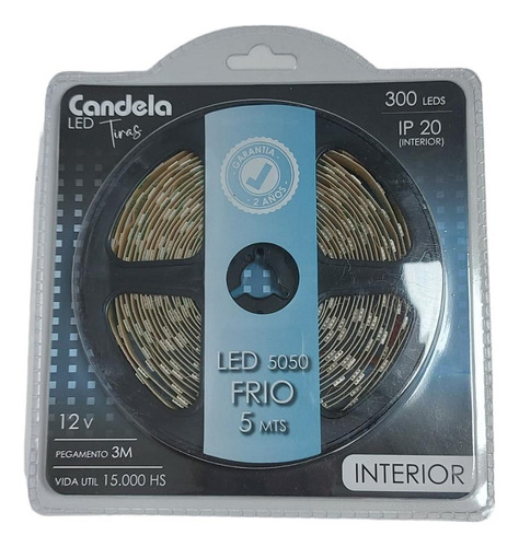 Tira De Led Rollo 5050 Interior 5mts Luz Fria Rollito Ip20