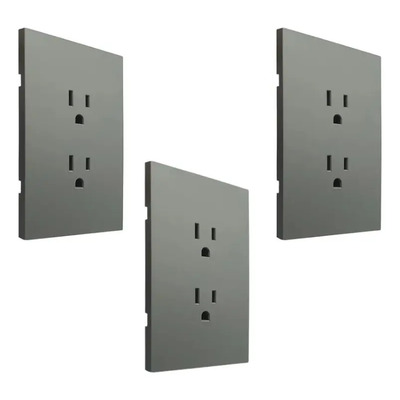 3pz Placa Luxury Contacto Doble Color Gris Oxford 15 A 127v Gris Oxfor | MercadoLibre