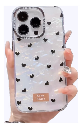 Funda Keep Smile Perla Corazoncito Para iPhone 14 Pro Max