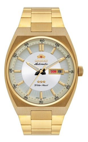 Relógio Orient Masculino Automático 469gp087 S1kx Dourado Cor Do Fundo Prata