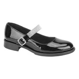 Zapato Escolar Con Tacón Vivis Shoes Negro Teens 1699