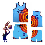 Traje De Cosplay De Space Jam Jersey Para Niños James #6 Tun