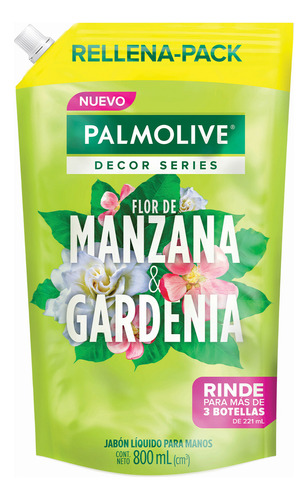 Repuesto De Jabón Líquido Para Manos Palmolive Decor Series Flor De Manzana Y Gardenia 800ml