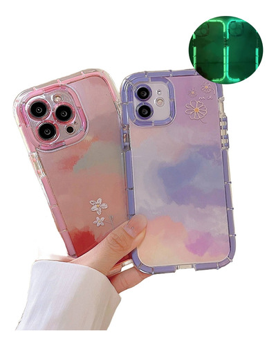 Funda Para iPhone Uso Rudo Moda Artística Luminoso Tpu Case