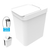 Lixeira Com Porta Sacos 5l Cozinha Banheiro Soprano Cores Cor Branco