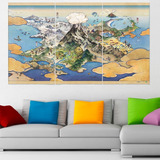 Cuadro Triptico Pokemon Arceus Mapa Art 120x70cm