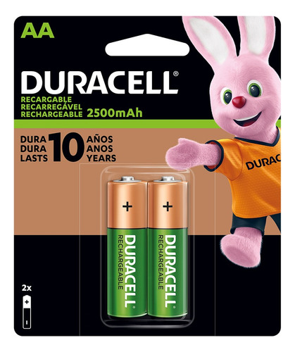 Pila Recargable Aa2 2500 Mah Duracell / K