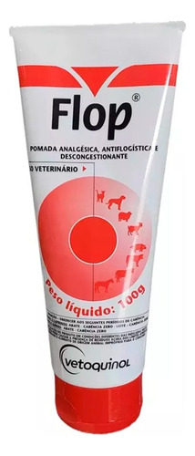 Flop Pomada De Uso Veterinário 100g Dores E Pancadas Roxo