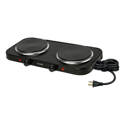 Parrilla Eléctrica Doble Quemador Tipo Disco, Negra, PAEL-2CDN | Meses sin interés