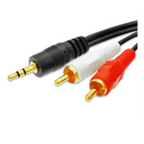 Cable Adaptador Audio Mini Plug 3.5 Mm A 2 Rca De 3 Metros