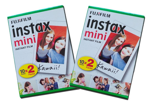 Kit 2 Filme Instax Mini Pack Com 40 Fotos Original Fuji