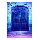 Painel Festa Vertical 1,50x2,20- Halloween Porta Azul 33