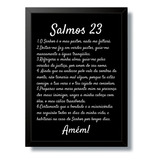 Quadro Decorativo Bíblico Salmos 23 Fundo Preto Fonte Branca