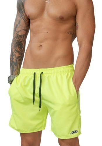 Short Masculino Bermuda Praia Tactel Surf Neon Mauricinho Jr