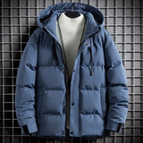 Chaqueta Plumon Ganso Invierno Hombre Con Capucha Para Nieve