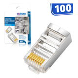 Conector Cabo De Internet Rj45 Blindado Cat5e Exbom 100 Unid