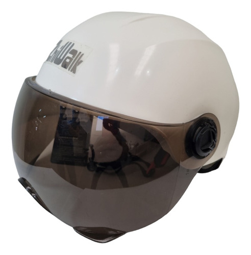 Casco Para Scooter Con Mica Transparente Color Blanco Talla Unitalla