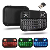 Mini Teclado Leds Coloridos Recarregável Bluetooth 2.4g Dual