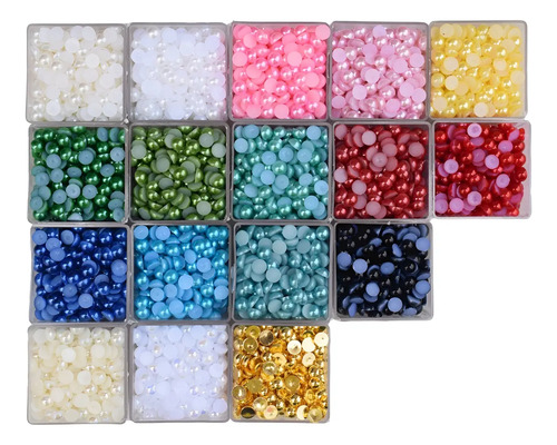 Meia Perola 6mm Champanhe 500 Peças Para Colagem