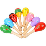 9 Peças Chocalhos Musicais Maracas De Madeira Para Bebês