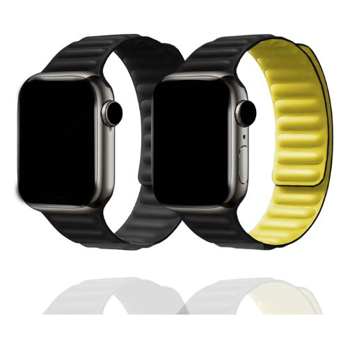 Pulseira Silicone Loop Elos Dupla Magnética Para Apple Watch