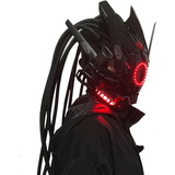 Capacete Cyberpunk Com Tranças, Máscara Led Punk Para Estilo