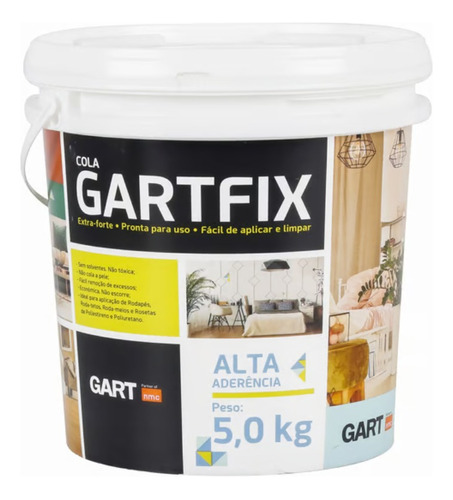 Cola Gartfix  5kg - Para Rodapé/moldura. 