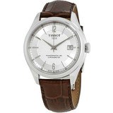 Reloj Tissot Ballade Cronometro Esfera Plata Hombre Boleta Color De La Correa Café Color Del Bisel Plateado Color Del Fondo Plateado