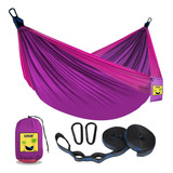 Hamaca Paraguaya De Camping 300x200cm Purpura/rosa - Large