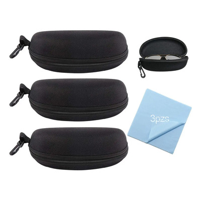 3pzs Estuche Lente De Sol Rígido Impermeable Y 3 Paño Gafas | MercadoLibre