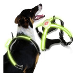 Pechera Arnés Ajustable Correa Para Perro Luz Led Recargable