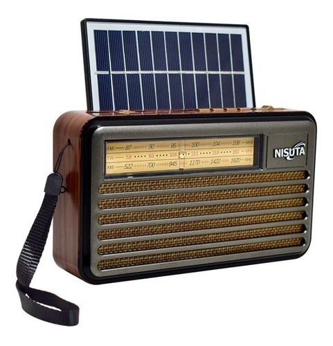 Radio Retro Nisuta Nsrv22s Parlante Bluetooth Fm/am Solar