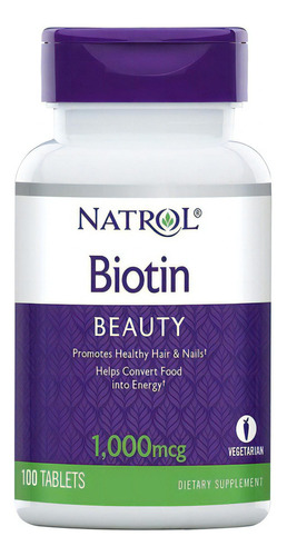 Biotina Natrol 1000 Mcg X 100 Vegetarianos Made In Usa