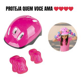 Kit Proteção Infantil Capacete Joelheiras Cotoveleiras Cores