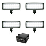 Estrobo Com 4 Farol Milha Led Aux 24v Branco Efeitos De Luz Automotivo Carro Moto Guincho Emergência Sinal De Luz