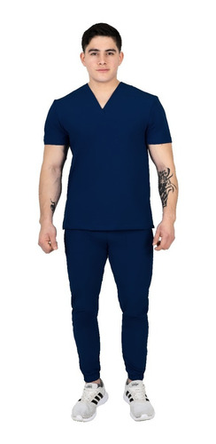 Pijama Quirúrgica Jogger Hombre Antifluidos Azul Marino