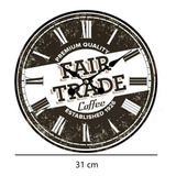 Reloj De Pared Madera Fair Trade Analógico Romanos Redondo