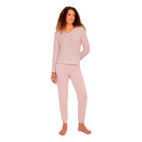 Pijama Feminino De  Inverno Hering Frio Longo Malha Flamê