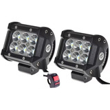 Par De Faros Auxiliares 18w 6 Led Cree Autos Moto +switch-xp