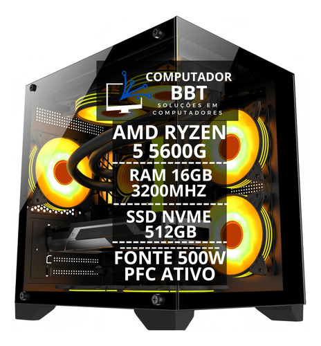 Cpu Pc Gamer Ryzen 5 5600g Vega 7 Ssd 512gb 16gb Ddr4 3200mh