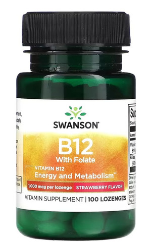 Swanson Vitamina B12 Con Folato 1000mcg 100 Caps Sfn