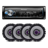 Radio Pioneer Bluetooth Mixtrax Mvh-x700br +4 Falante Ts1760