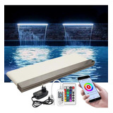 Cascata Piscina 40cm Embutir Iluminação Led Rgb E