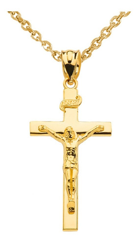 Dije De Oro 18k Crucifijo Mujer Hombre Garantía De Por Vida