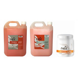 Shampoo Keratina + Enjuague 2lts + Baño De Crema X 1 Kg Nex