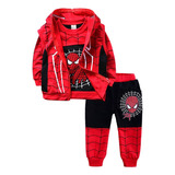 Conjunto De Homem-aranha Infantil Moletom + Calça + Colete