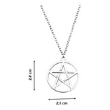 Colar Pentagrama 2,5 X 2,8 Cm Wicca Pentáculo Supernatural